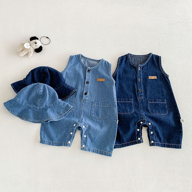 Baby Overall Denim - 2026 Baby Summer Rompers 3-24M Loose