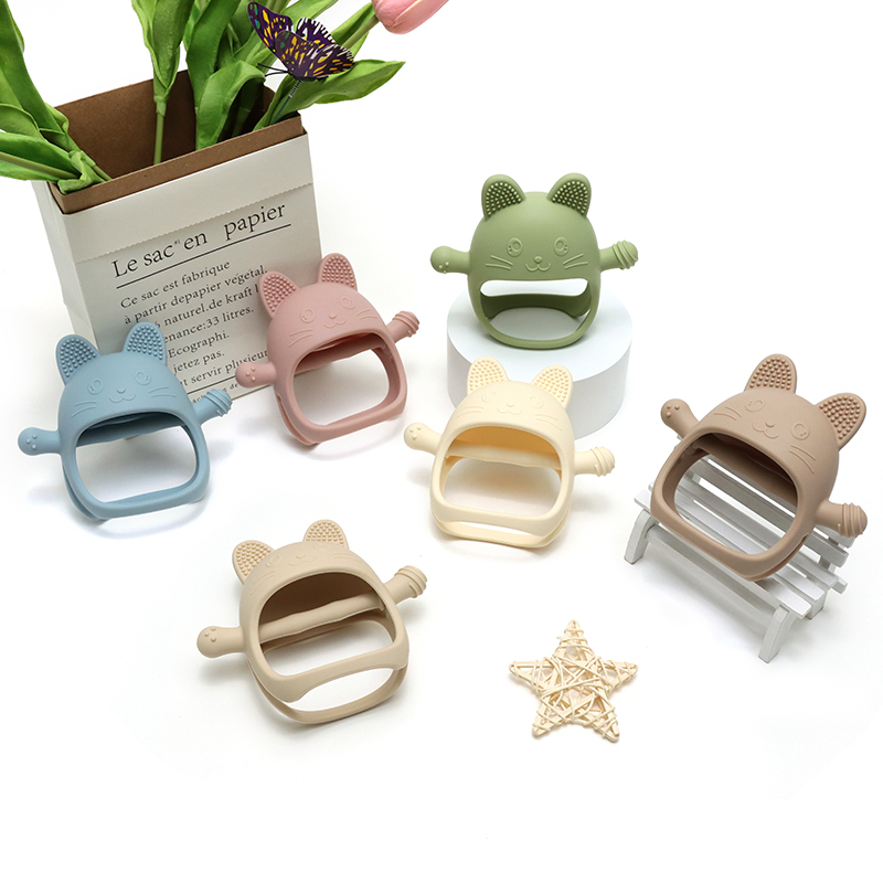 Baby Mittens Scratch - Baby Silicone Teether Gloves Pacifiers Kids