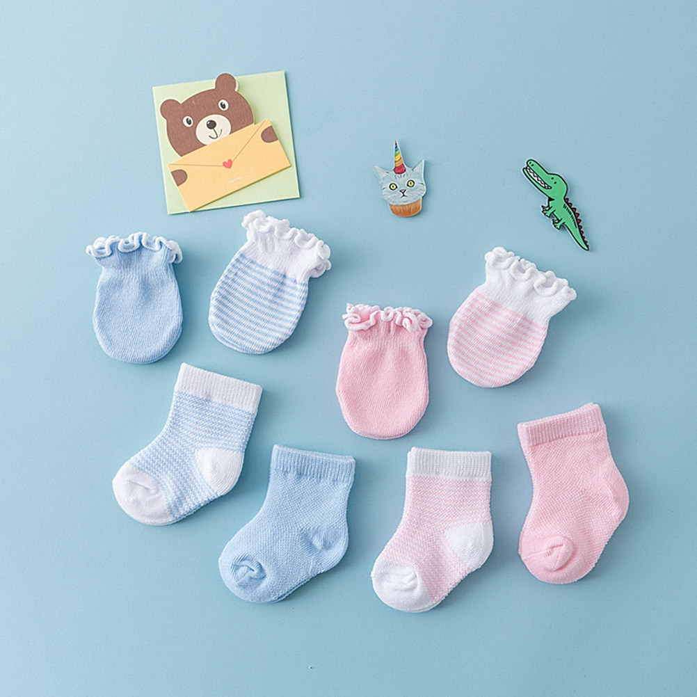 4Pairs Baby Socks Gloves Cotto - огляд і ціна Baby Mittens Scratch